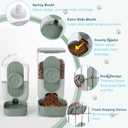 Lemtrflo Hanging Automatic Food and Water Dispenser, Gravity Rabbit Feeder Set, Cage Cat and Bunny Food Bowl (Cage Grid Spacing Over 1.2'')