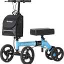 ELENKER Steerable Knee Walker Deluxe Medical Scooter for Foot Injuries Compact Crutches Alternative (Light Blue)