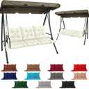 NACATIN 3 Seat Cushion for Outdoor Swing - 60x40 inches, 4" Thick Porch Swing Cushions with Ties and Storage Bag, Waterproof Bench Cushions for Patio, Outdoor, Backyard and Garden (Beige)