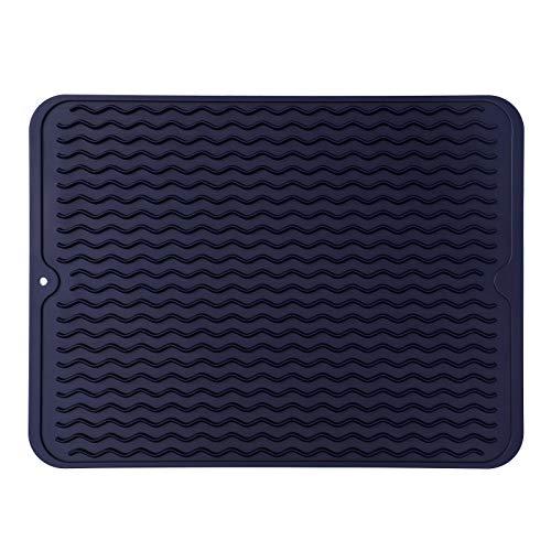 MicoYang Silicone Dish Drying Mat for Multiple Usage,Easy clean,Eco-friendly,Heat-resistant Silicone Mat for Kitchen Counter or Sink,Refrigerator or drawer liner Navy Blue L 16 inches x 12 inches MicoYang Silicone Dish Drying Mat for Multiple Usage,Easy clean,Eco-friendly,Heat-resistant Silicone Mat for Kitchen Counter or Sink,Refrigerator or drawer liner Navy Blue L 16 inches x 12 inches
