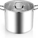 Homikit 16 Quart Stainless Steel Stock Pot, Large Sauce Soup Pot with Lid & Handles, Heavy Duty Cookware for Canning Steaming Simmering, Induction Stockpot Compatible All Cooktops, Dishwasher Safe, 16qt