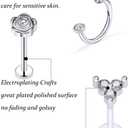 Vsnnsns 16G Lip Rings Stainless Steel Horseshoe Snake Bite Monroe Labret Medusa Lip Piercing Jewelry Tragus Daith Forward Helix Conch Cartilage Earrings Studs Piercing Jewelry for Women Men 16 Gauge (Silver)