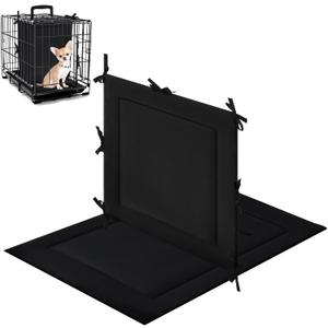 Thyle 1 Set / 2 Pcs Dog Crate Divider Panel for 36 Inches Crate, Two-in-one Upgrade Fixed, Adjustable Position Black Thick Dog Kennel Divider with Ties, Puppy Training Accessories