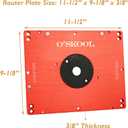 O'SKOOL Motorized Router Lift for 3-1/2" Routers, Fits BOSCH RA1181 RA1171 Tables, Digital Controller, 5 Insert Rings, Micro-Adjustment, CNC Aluminum Plate, RTS023