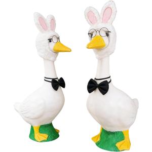 Easter Porch Goose Accessory Set - Hat, Glasses & Bow Tie Trio, Gift for Easter & Mother's Day, Decorative Outfit for Porch Goose Decoration