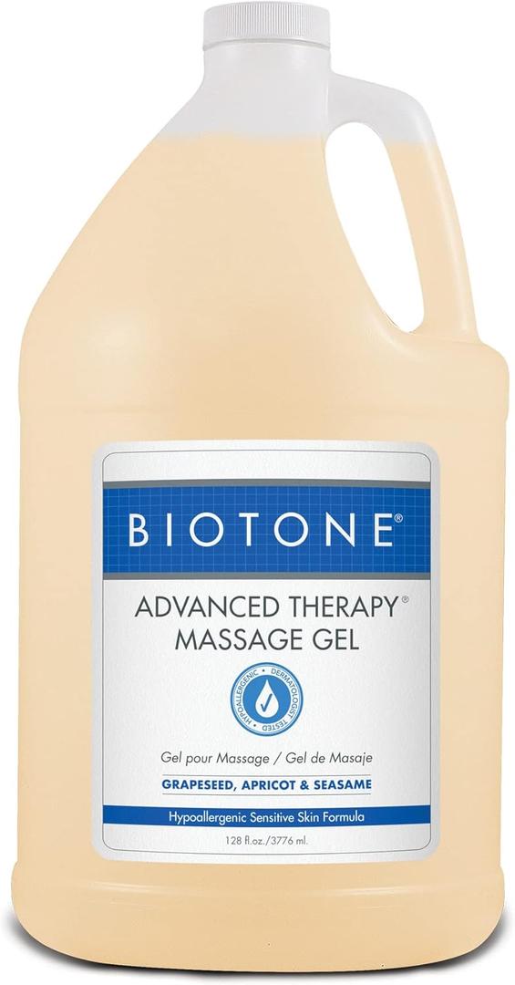 BIOTONE Advanced Therapy Massage Gel, Smooth, Silky Glide Without the Oil Feel, Ideal Workability, Nut-Oil Free, Hypoallergenic (128 Fl Oz (Pack of 1))