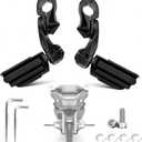 1.25" Motorcycle Foot Pegs Adjustable Highway Pegs for Harley Davidson Touring Road King Road Glide Street Glide Electra Glide Dyna Sportster Softail 1 1/4" Crash Bar Highway Peg Black