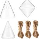 Toyvian 1set Geometric Hydroponic Planter Glass Wall Hangers for Indoor Decoration for Hydroponic Plants and Home Accessories Styles Included