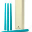 Pickood 12-Inch Tall Dripless Taper Candles Set of 4 - Turquoise Tapered Candles, Perfect for Spring - Smokeless, Unscented, Long Burning - Hand Poured, Colored Tall Candlesticks - Teal