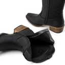 DREAM PAIRS Women's Cowboy Cowgirl Western Ankle Boots,Size 7.5,Black | Square Toe Fashion Dress for Country Concert Theme Party Low Chunky Heels Fall Short Booties Shoes