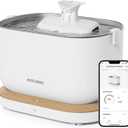 PETLIBRO Cat Water Fountain, App Monitoring Pet Fountains for Cats Indoor with Stainless Steel Tray, 2.5L/84oz Dockstream Automatic Water Dispenser for Drinking, 2.4G Wi-Fi Smart Bowl Inside (White)