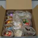 12 Pcs Christmas Glass Cupcake Ornaments Dessert Theme Ornaments Christmas Donut Candyland Hanging Pendants Gift Food Theme Hanging Decor Xmas Tree Pendants for Home Indoor Holiday Party Decoration