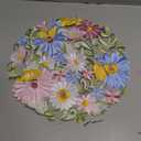 12 x  Spring Easter Flowery Placemats, Cutwork Embroidered Floral Flower Dresser Scarf for Home Kitchen Dining Tabletop Decoration 