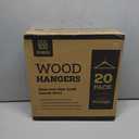ZOBER Wooden Hangers - 20 Pack, Heavy Duty, Non Slip Wood Hangers for Coats,Suits, Jackets, & Pants - Clothes Hangers for Closet W/Bar and Notches (Vintage)
