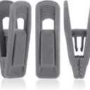 Tinfol Gray Velvet Hanger Clips 24 Pack, Non-Slip Flocked Clips for Pants, Skirts, Suits - Strong Finger Clips with Large Opening, Perfect for Slim-Line Velvet Hangers