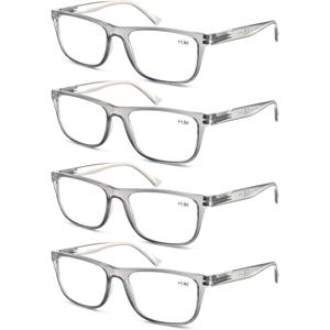 Large Reading Glasses Mens Oversized Wide Readers +1.50 Lightweight Square Magnifying Cheaters for Men W/Big Head 4 Pack