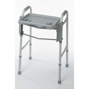 Medline Walker Flip Tray Table with 2 Cup Holders, Universal Tray for Standard Folding Walkers, Mobility Accessories for Home, Medical Equipment Accessories, Gray, 1 Count