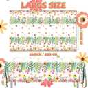 Wildflower Baby Shower Tablecloth Decorations 3Pcs Spring Floral Tablecloth Disposable Wildflower Table Cover for Summer Spring Wedding Flower Birthday Baby Shower Tea Party Decorations