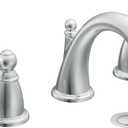 Moen Brantford Chrome Two-Handle Widespread Bathroom Faucet Trim Kit for 3-hole Setups, Valve Required, T6620 (Brushed Nickel)