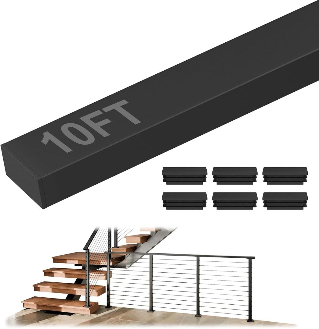 BLIKA 1Pack 10FT Stainless Steel Black Cable Railing Handrail