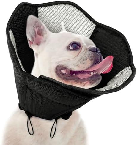 SUNFURA Dog Cone - Soft Cone for Dogs to Stop Licking, Pet E-Collar Alternative After Surgery, Adjustable Pet Recovery Collar for Wound Healing, Black, Medium SUNFURA Dog Cone - Soft Cone for Dogs to Stop Licking, Pet E-Collar Alternative After Surgery, Adjustable Pet Recovery Collar for Wound Healing, Black, Medium