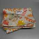 5 x ACZHHZC Pumpkin Fall Table Runner, Maple Leaf Autumn Thanksgiving Kitchen Dining Table Decorations for Home Party Decor (White Orange 3, 13x72 Inches)