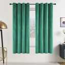SNITIE Emerald Green 63in Long Velvet Curtains with Grommet, Super Soft Noise Reducing Thick Light Filtering Velvet Drapes for Living Room and Bedroom, Set of 2 Panels, 52x63In Long