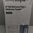 LINENSPA Memory Foam Mattress Topper - 2 Inch Gel Infused Memory Foam - Plush Feel - Cooling and Pressure Relieving - CertiPUR Certified - Dorm Room Essentials - Queen Size