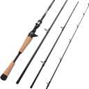 Fiblink 4 Pieces Travel Casting Rod Carbon Baitcasting Fishing Rod Portable Fishing Rod Baitcaster (7'6" Heavy)