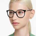 Swarovski womens Sk2002 Square Prescription Eyewear Frames (Solid Black/Demo Lens)