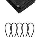 LOVE STORY 10x12FT Shade Cloth Mesh Tarp (Black) + 30 PCs 6inch Ball Bungee Cords