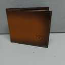 BULLCAPTAIN RFID Wallets for Men Slim Bifold Genuine Leather Front Pocket Wallet with 2 ID Windows QB-05 (Brown)