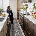 Hallway Washable Runner Rug - 3x20 Kitchen Rugs Entryway Rug Runner Vintage Soft Floor Mat Non Slip Indoor Farmhouse Carpet for Bathroom Living Room Bedroom (3x20, Black)