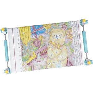 Couple Embroidery Art Embroidery Clip Frame Heavy-Duty 4-Slot Adjustable Scroll Frame for Needlepoint Quilting Silk Painting Universal Embroidery Frame & Cross Stitch Hoop Set (Blue, 60cm)