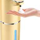 Automatic Foaming Soap Dispenser - Hand Free Pump Touchless Soap Dispenser USB Rechargeable Dispenser with 380ml, 4levels Adjustable Dispenser for Bathroom Kitchen