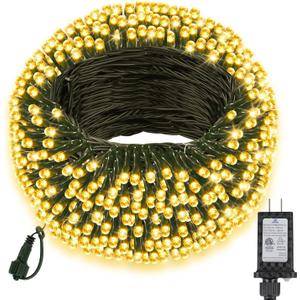 MGYIF 66FT 200 LED Christmas Light, Twinkle Xmas Lights with 8 Modes and Timer, Outdoor Waterproof Christmas Tree Lights for Room Bedroom Wedding Party Holiday Decorations, Warm White
