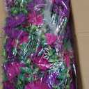 Dolicer 4 Packs Look Real Artificial Flowers for Outdoors, Fake Artificial Hanging Flowers for Outdoors Realistic UV Resistant Hanging Flowers Silk Petunia Faux Flowers for Porch Patio(Purple+Fuchsia)