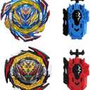 Wotean Gyros Turbos Set, 4D Arena Metal Fusion Battles Gyros, with Battling Top Launcher, Gift Sets for Kids,B187+B180