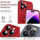 Supdeal Liquid Silicone Case for iPhone 14 Pro, [True Liquid Silicone] [Anti Fingerprint] 4 Layer Phone Case Protective Cover, Full Coverage Around Camera & Built-in Microfiber, 6.1", Red