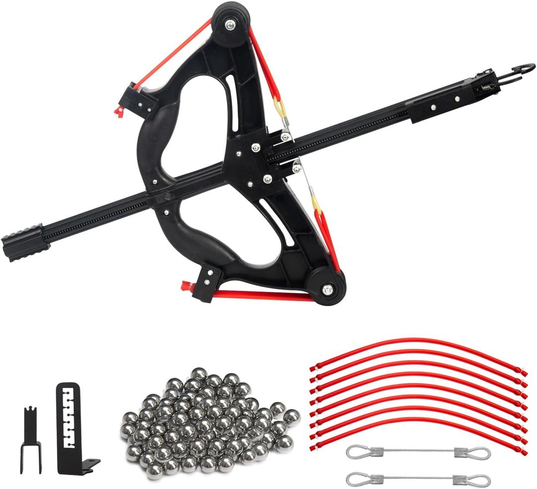 Compound Slingshot That Shoots Steel Balls, Pro Slingshot with Continuous Shooting for Adults, Both Handed Compound Bow Set for Outdoor