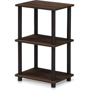 FURINNO Turn-N-Tube 2 Space Shelf, Walnut/Brown