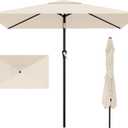 AreShark 6.5' x 10' Rectangular Patio Umbrellas for Outdoor, Outdoor Table Umbrella, Large Outdoor Patio Umbrellas with 6 Sturdy Ribs for Pool, Garden, Deck & Market (Cream-White)