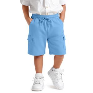 VhicPlevo Toddler Baby Boys' Cargo Shorts, Baby Blue, 4 T (Blue)