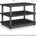 Furinno TURN-N-TUBE TV Stand, 3-Tier Corner Entertainment Center, Open Shelf Design TV Console for TV up to 25 Inch, Toolless Assembly, for Living Room, Bedroom, Blackwood