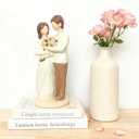 7" Mr & Mrs Couple Figurine for Valentines Day, Anniversary Wedding Gifts for Couple, Bridal Shower Gifts, Engagement Gift for Couples, Hand-Painted Resin Wedding Cake Toppers Christmas Decor (brown)