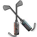 Nargos Golf Culb for Nintendo Switch 2 Joy-Con Controller, Sports Game Accessories for Mario Golf-Super Rush and Switch Sports Golf Game2 Pack (Black, Nintendo Switch 2)
