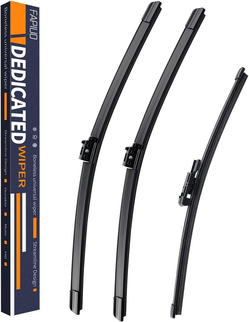 Replacement for Mercedes-Benz GLC300 2016-2021,GLC250 2017-2021,GLC43 AMG 2017-2021 Silent Wipers -FAPIUO Front Windshield Wipers 22"+22"+12" Blade Set (2 Pack