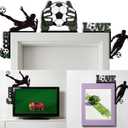 3Pcs Soccer Party Decorations 2026 World Soccer Sport Themed Wooden Door Frame Corner Sign Decoration for Sports Fans Game Day Champion Trophy Party Decorations