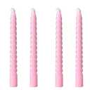 8 Inch Taper Spiral Candle Set of 4 Tapered Candles, 5 hrs,Smokeless,Tall Candlesticks, Home Dinner, Party, Wedding, Halloween, Christmas (4, Pink, 20cm)