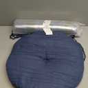 Navy Blue Bistro Chair Cushions Set of 2, Round Seat Chair Pads with Ties for Dining Room Patio
